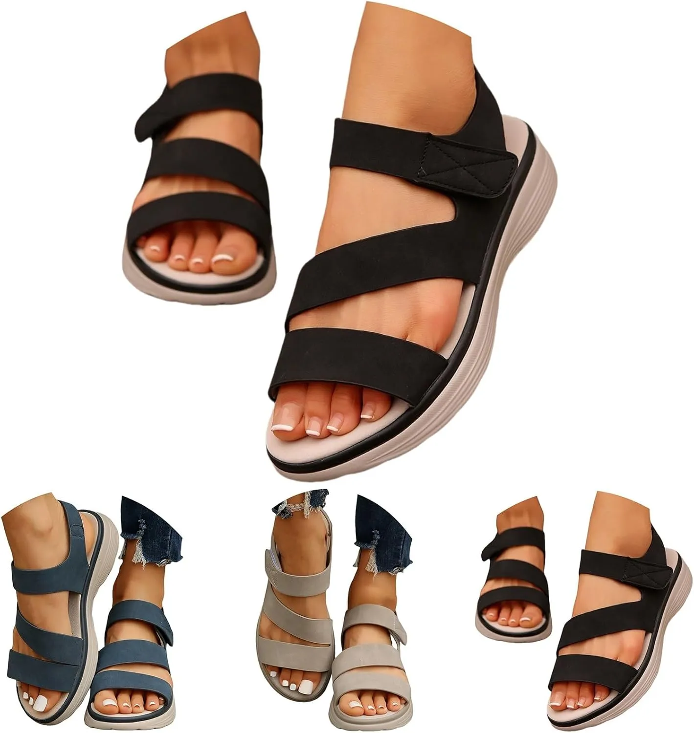 Summer Sandals For Womens 2025 Trendy Comfortable Walking Cute Sandals Casual Beach Vacation Shoes For Women