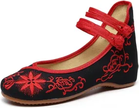 TN TANGNEST Women's Leather Flats Comfortable Square Toe Dress Flats Retro Soft Mary Jane Flats