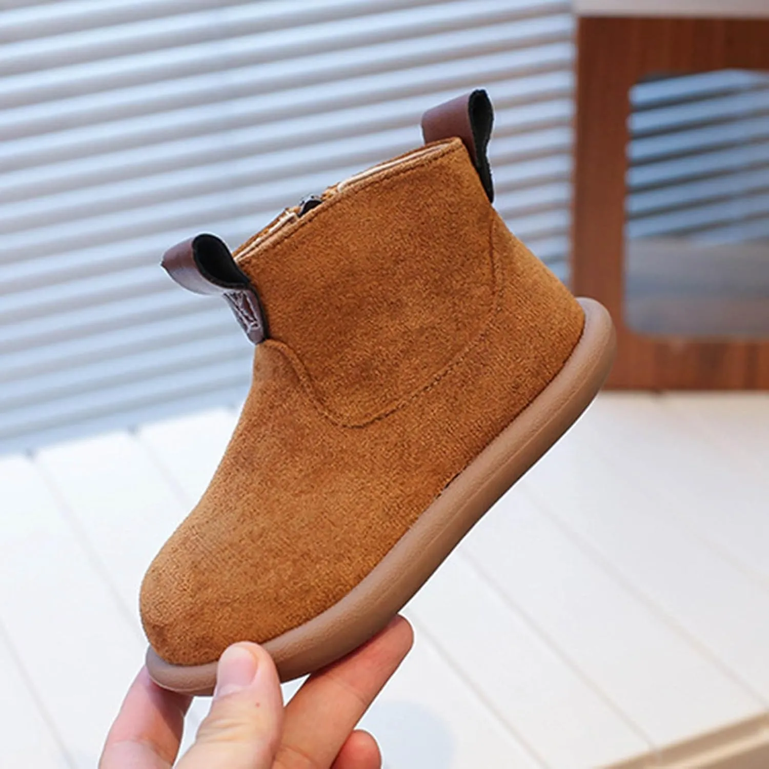 Toddler Boys Girls Cowboy Ankle Boots Side Zipper Non Slip Comfortable Soft Rubber Platform Booties Riding Shoes