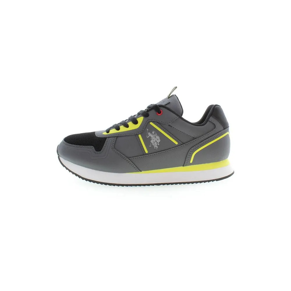 U.S. POLO ASSN. Sleek Gray Sporty Sneakers with Logo Accents