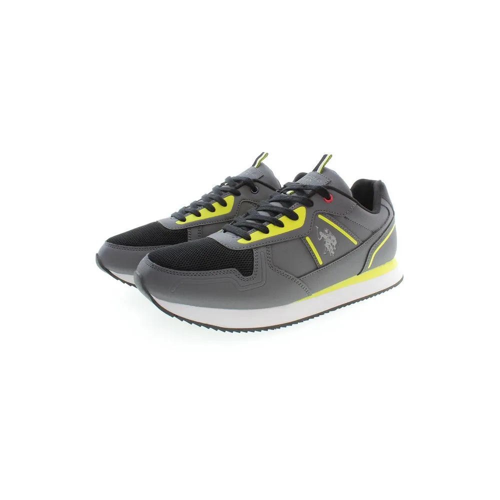 U.S. POLO ASSN. Sleek Gray Sporty Sneakers with Logo Accents