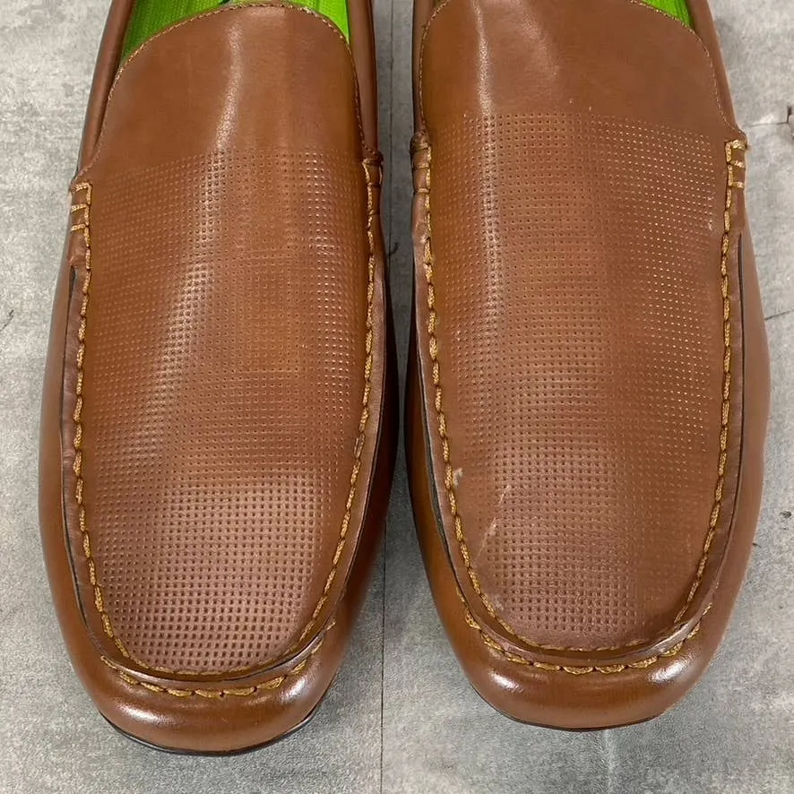 VANCE CO. Men's Chestnut Faux-Leather Mitch Slip-On Loafers SZ 10.5