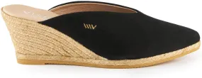 VISCATA Truja Suede Wedge Mule Handmade 2 ½” Heel Women's Sandals with Breathable Cotton Canvas and 100% Natural Jute Midsole for All Casual Occasions
