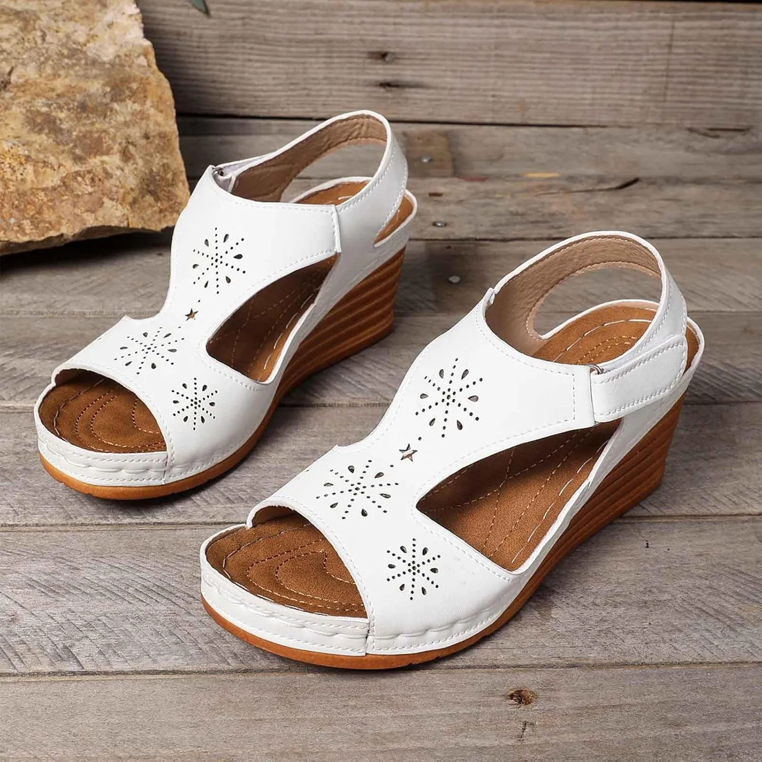 Wedge Sandals Women Closed Toe Comfortable with Massage Function Platform Sandals 2025 Summer Wedding Sandals