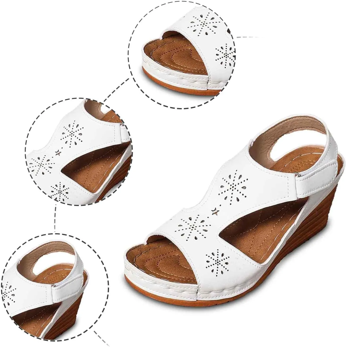 Wedge Sandals Women Closed Toe Comfortable with Massage Function Platform Sandals 2025 Summer Wedding Sandals
