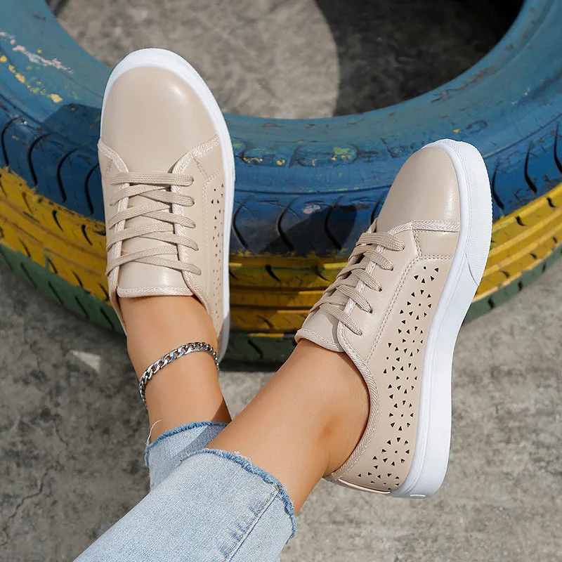 Women casual sneakers hollow breathable walking cute sneakers