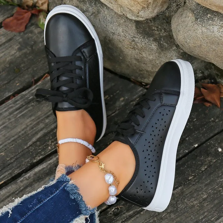 Women casual sneakers hollow breathable walking cute sneakers