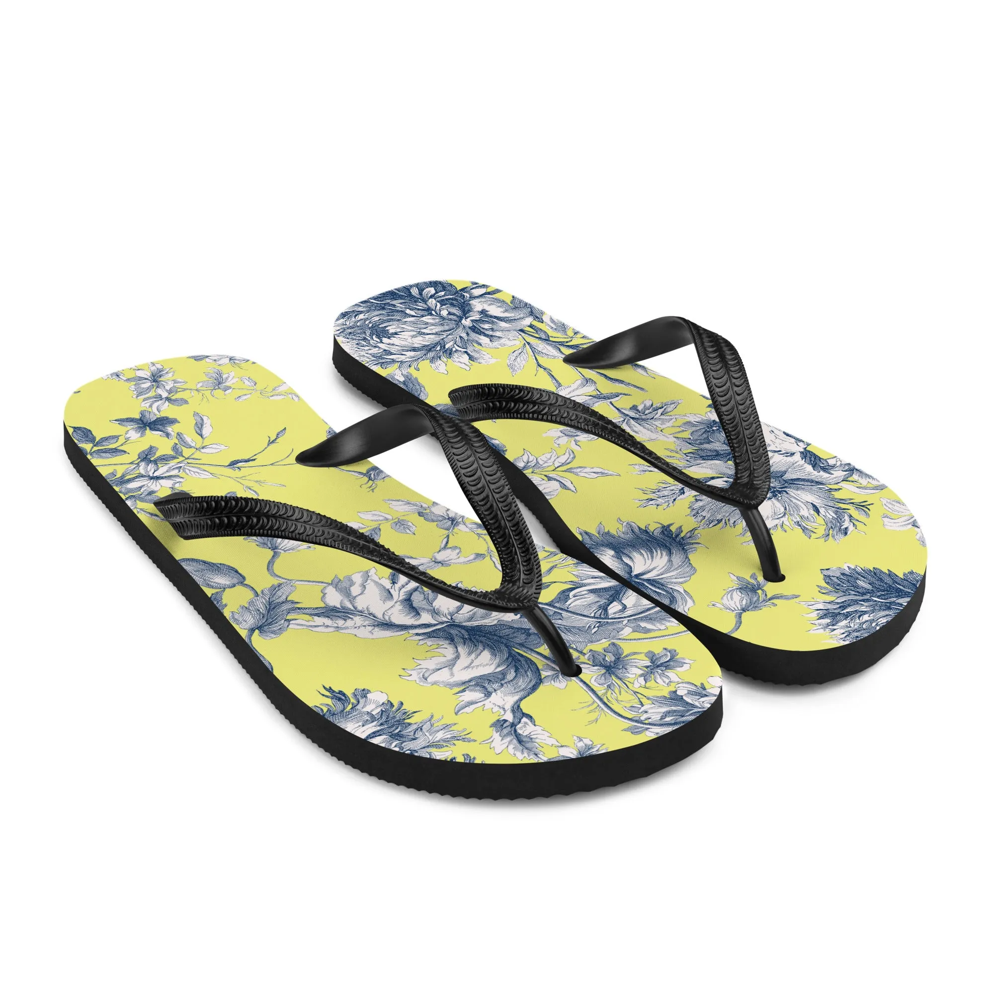 Yellow & Navy Tolie Flip-Flops