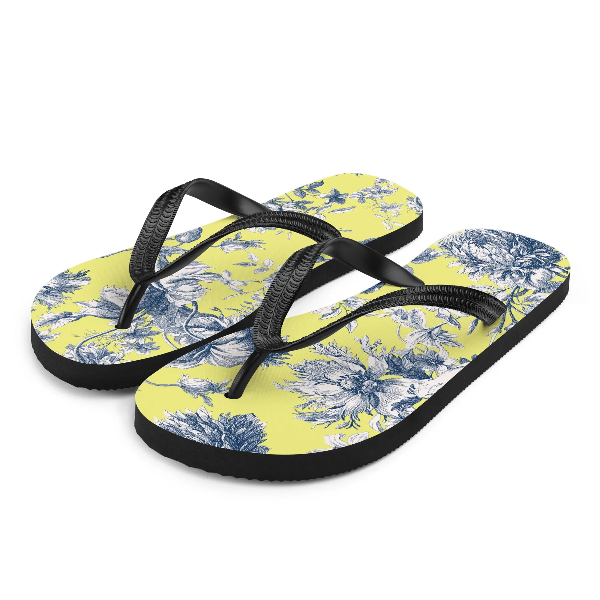 Yellow & Navy Tolie Flip-Flops