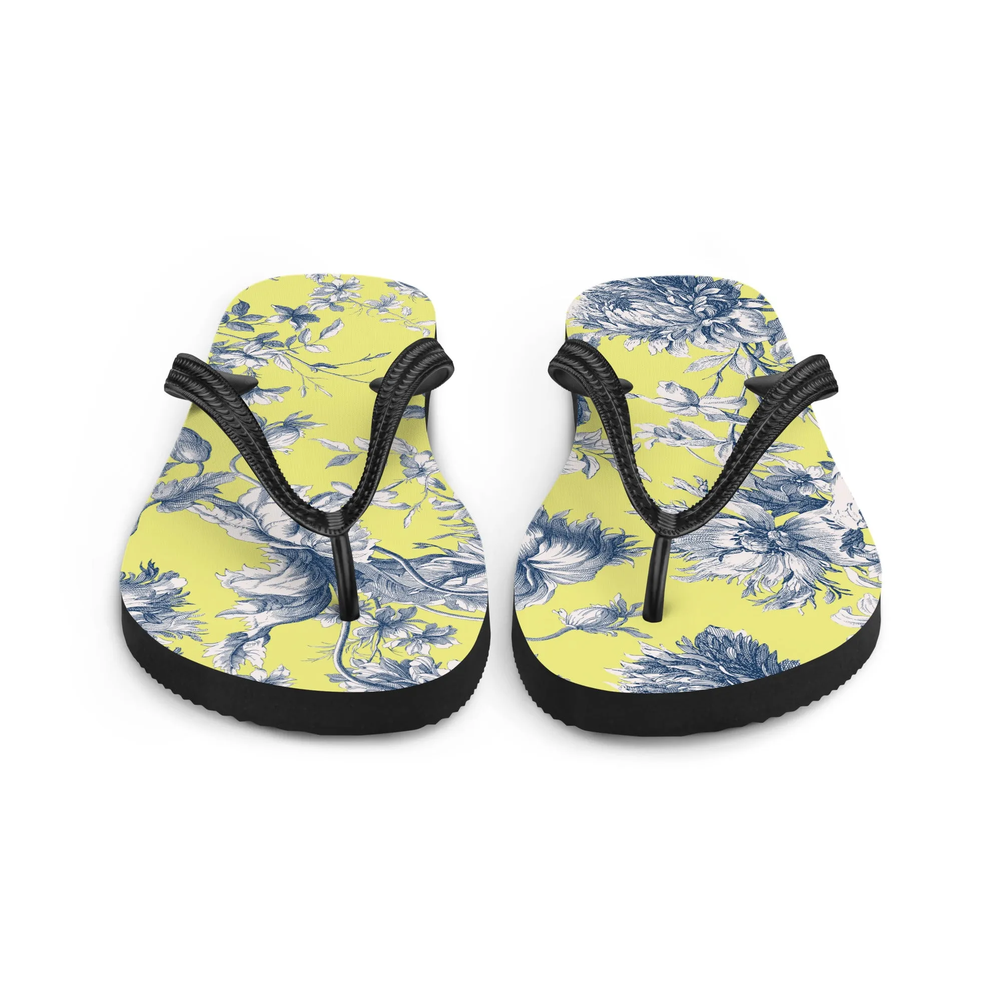 Yellow & Navy Tolie Flip-Flops