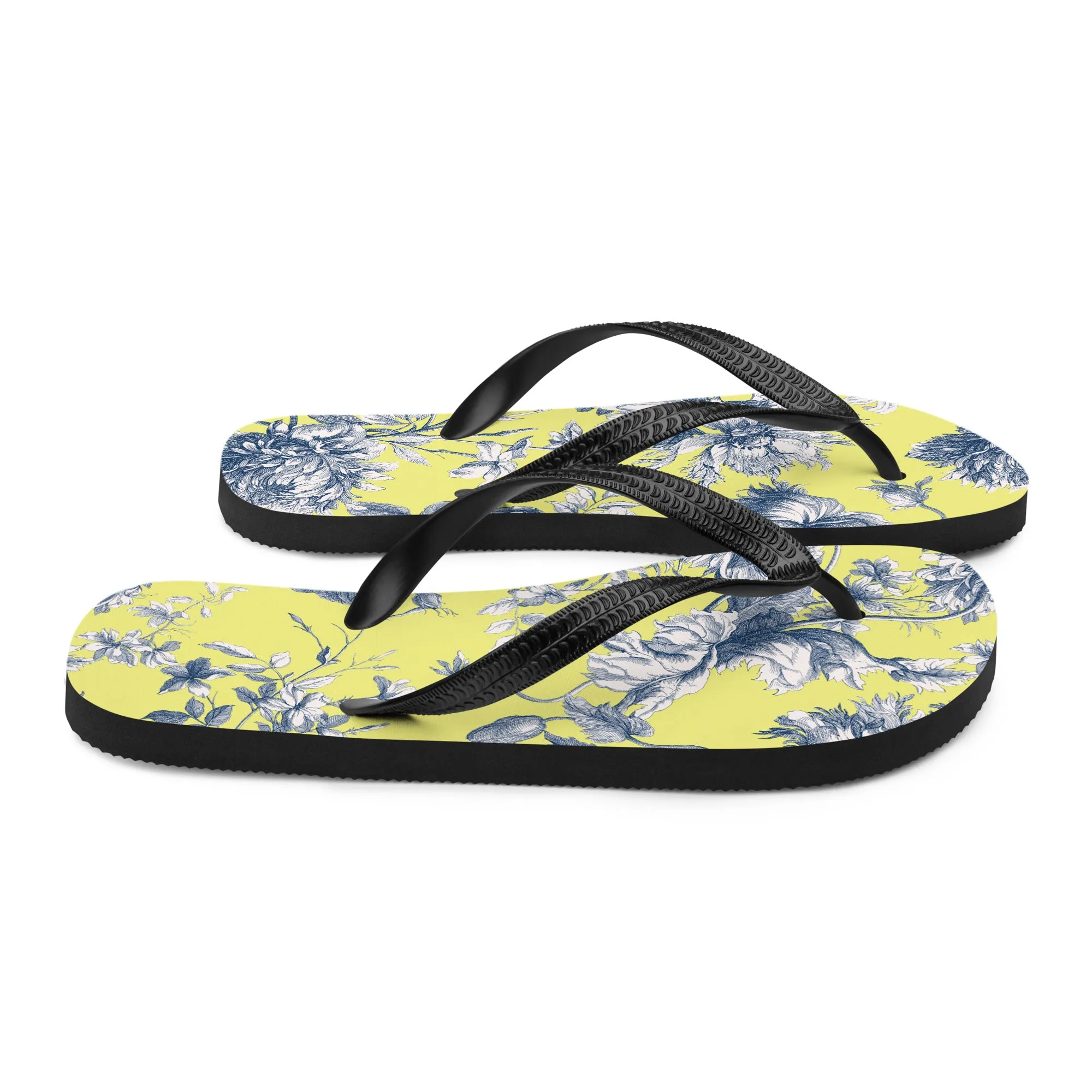 Yellow & Navy Tolie Flip-Flops