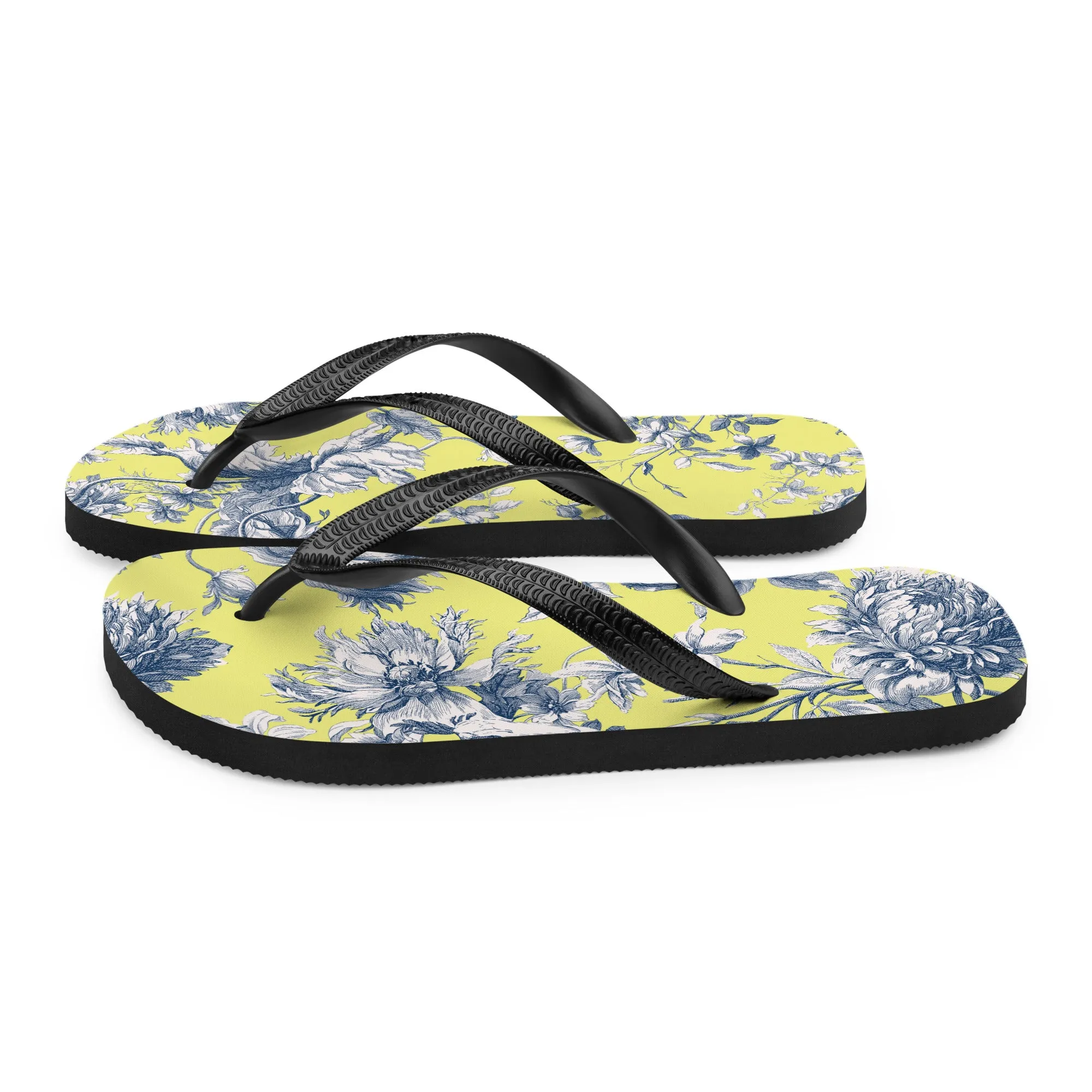 Yellow & Navy Tolie Flip-Flops
